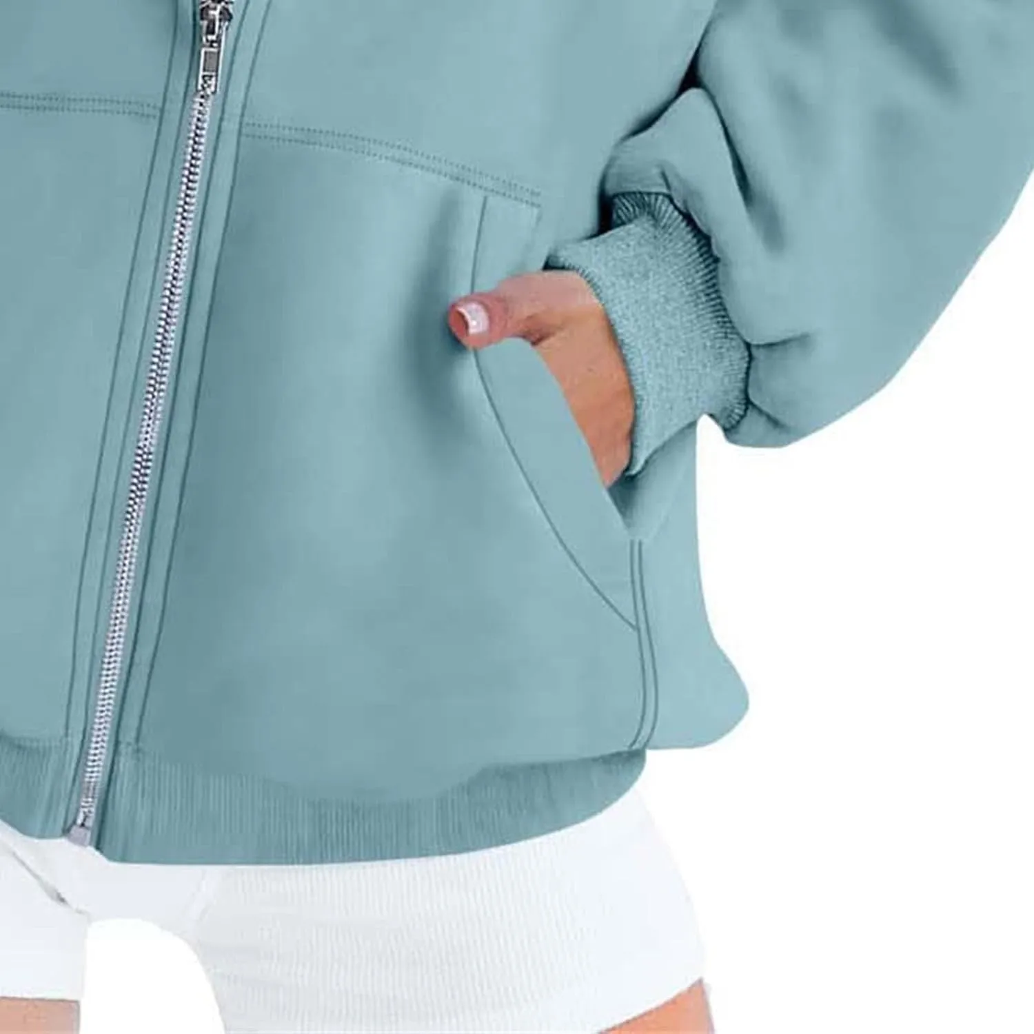 JEsilunmaMY Women's Zip Up Oversized Cute Hoodies Long Sleeve Fall Jacket Sweatshirts Y2K Drawstring Jackets with Pockets