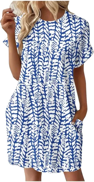 JJHAEVDY Summer Dresses for Women 2025 Short Sleeve Crewneck T-Shirt Dress Solid Color Loose Dresses Basic Short Dress Pajama