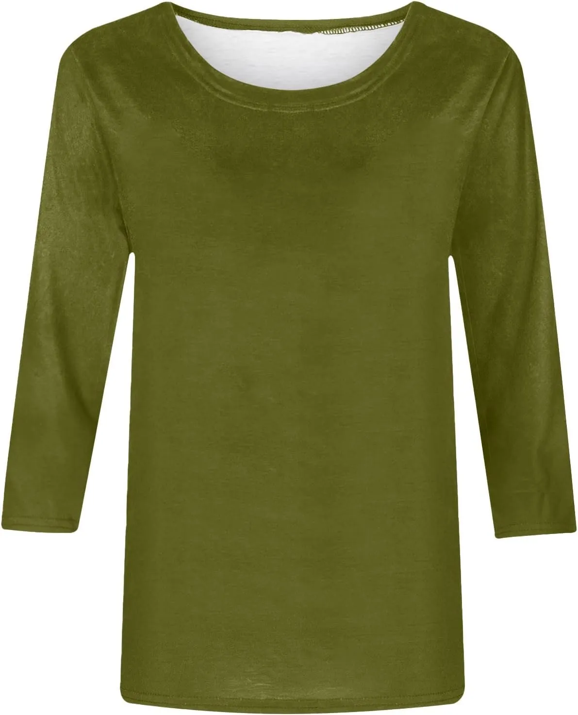 jovati Summer 3/4 Sleeve Tops For Women 2024 Crewneck Basic Blouses Casual Loose Fit Pullover Cute Going Out Shirts