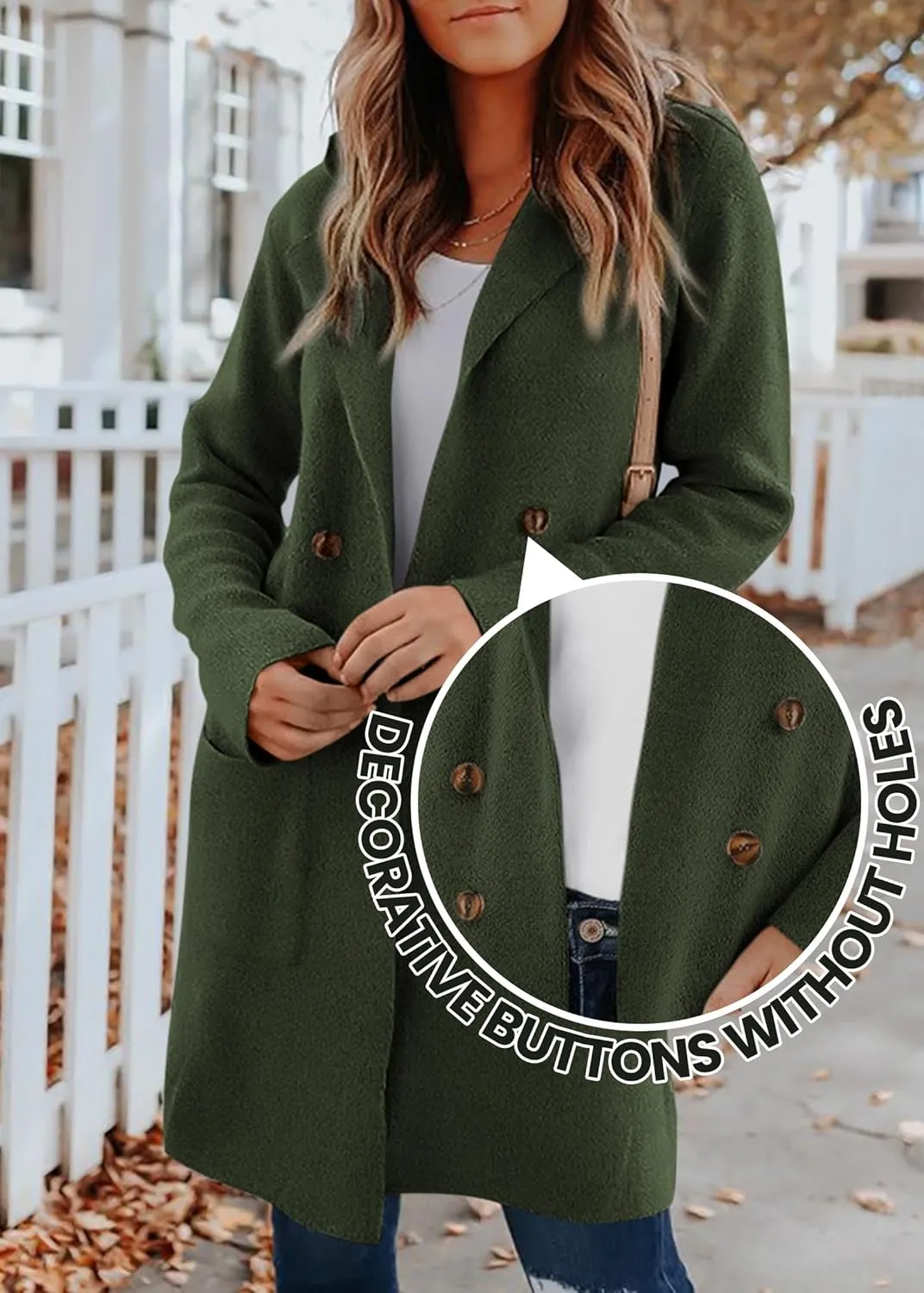 KIRUNDO Cardigan Sweaters for Women 2025 Fall Fashion Open Front Warm Thick Long Winter Coats Jackets Decorative Buttons