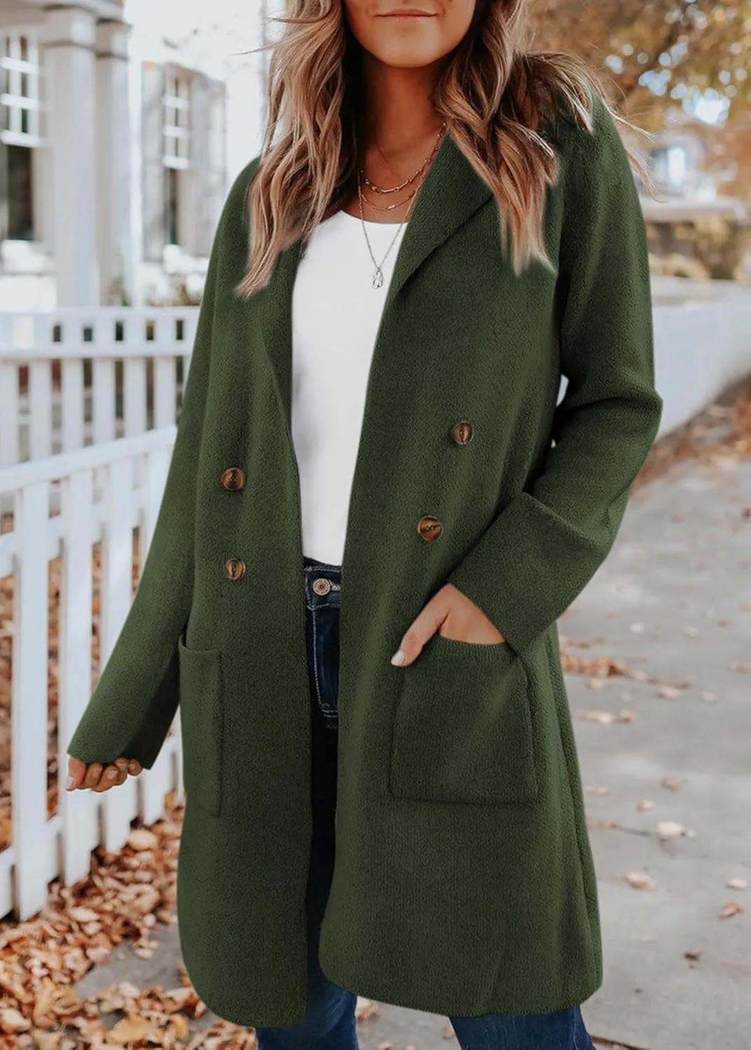 KIRUNDO Cardigan Sweaters for Women 2025 Fall Fashion Open Front Warm Thick Long Winter Coats Jackets Decorative Buttons