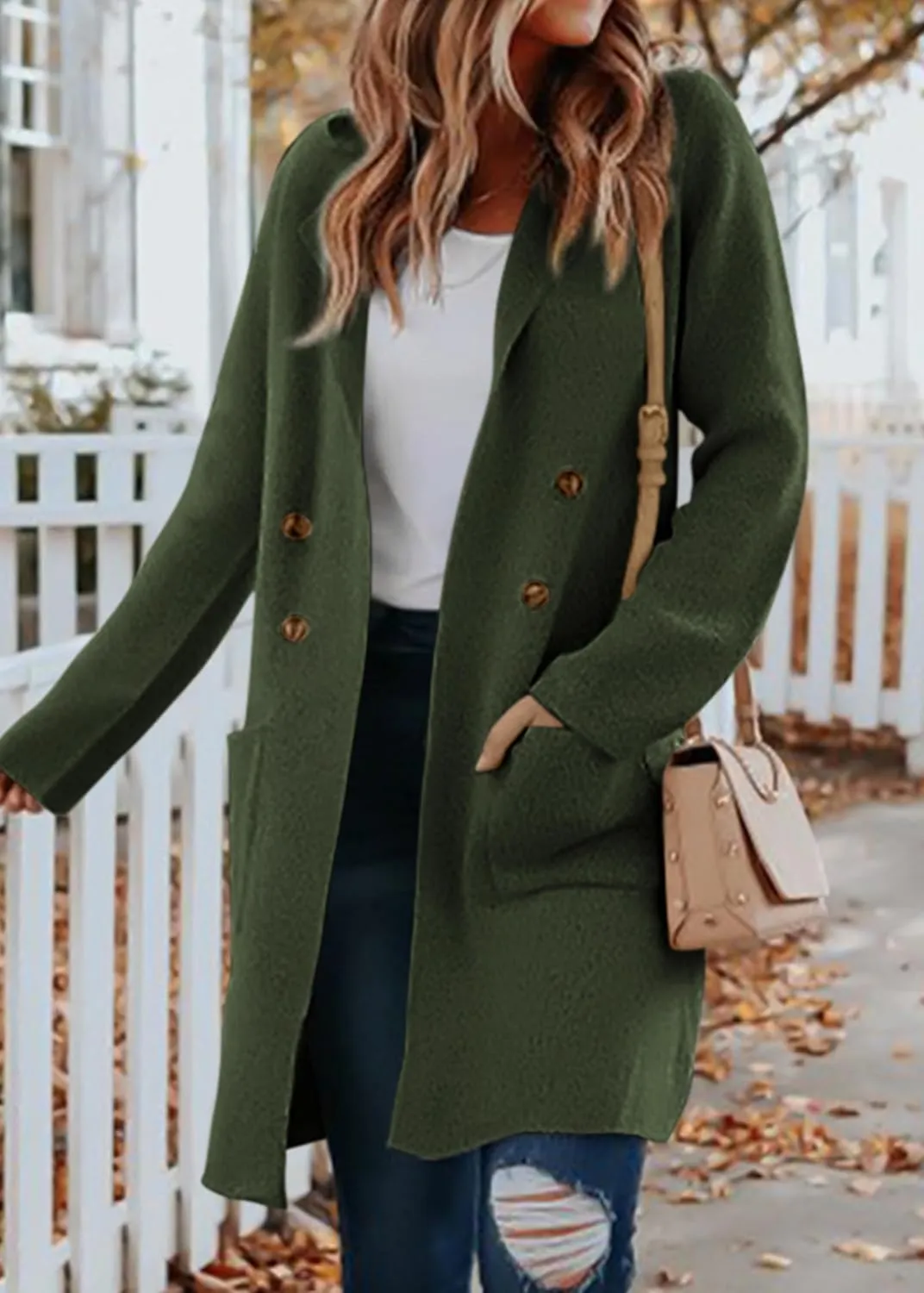 KIRUNDO Cardigan Sweaters for Women 2025 Fall Fashion Open Front Warm Thick Long Winter Coats Jackets Decorative Buttons