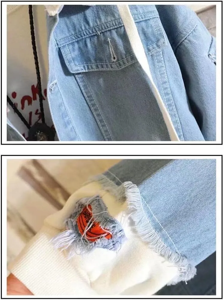 KPOP Rapper Denim Jacket Jeans Love Printed Fashion Sport Hip Hop Hoodie