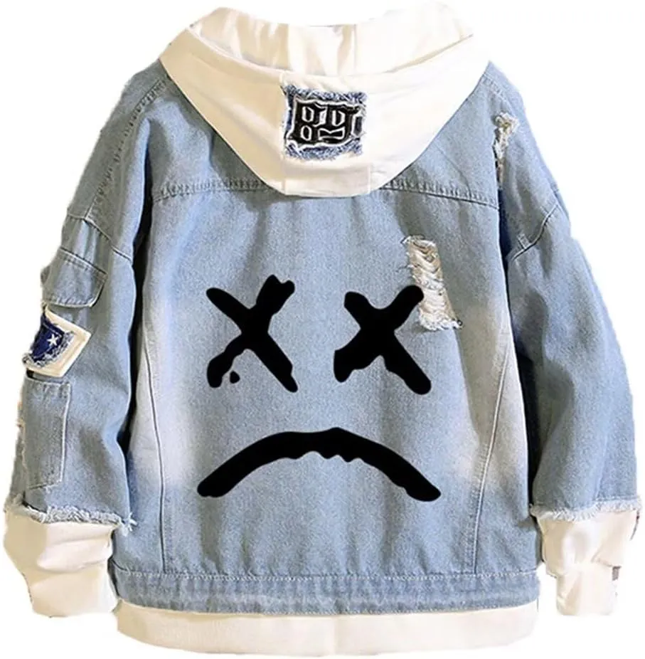 KPOP Rapper Denim Jacket Jeans Love Printed Fashion Sport Hip Hop Hoodie