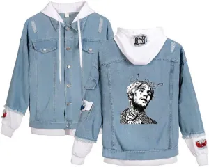 KPOP Rapper Jeans Denim Jacket Love Printed Fashion Sport Hip Hop Hoodies