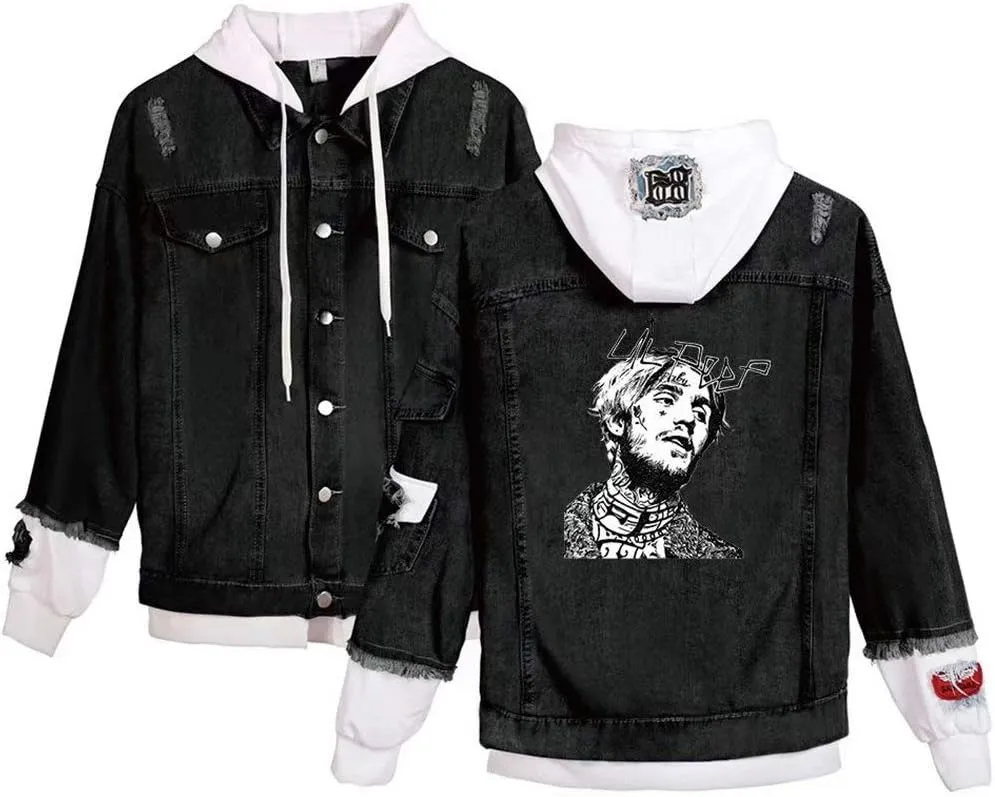 KPOP Rapper Jeans Denim Jacket Love Printed Fashion Sport Hip Hop Hoodies