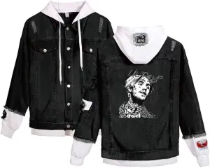 KPOP Rapper Jeans Denim Jacket Love Printed Fashion Sport Hip Hop Hoodies