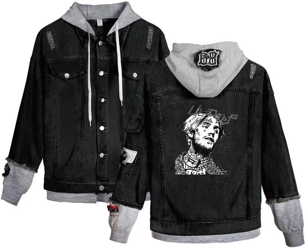 KPOP Rapper Jeans Denim Jacket Love Printed Fashion Sport Hip Hop Hoodies