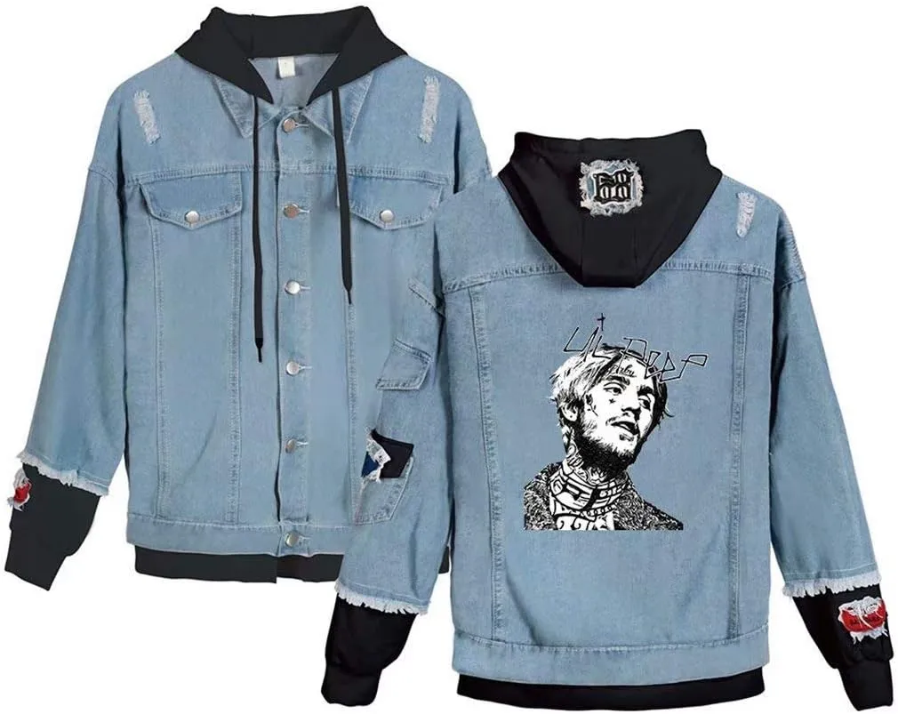 KPOP Rapper Jeans Denim Jacket Love Printed Fashion Sport Hip Hop Hoodies