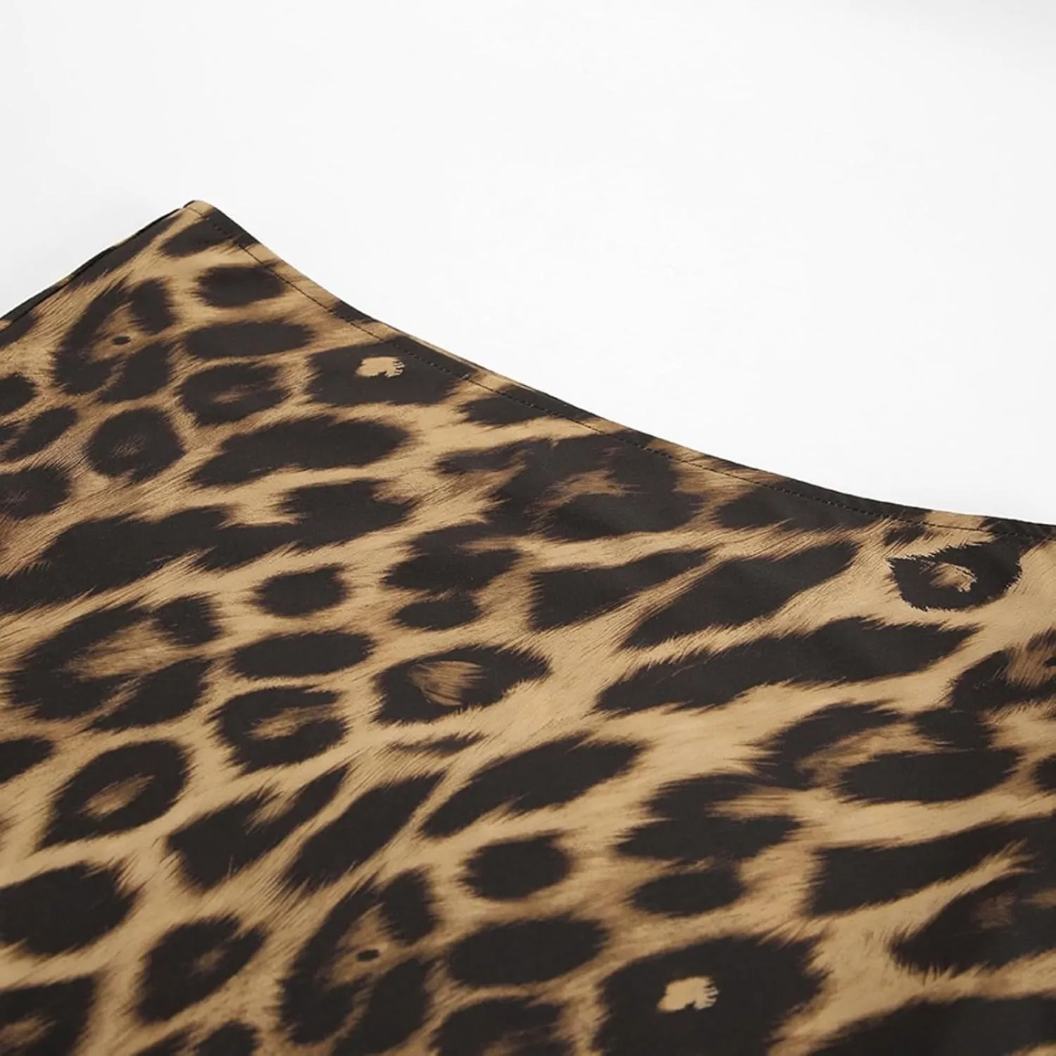 Leopard Print Skirts for Women, Y2k Long Skirt High Waisted Maxi Skirt, Fishtail Skirt Bodycon Club Dress