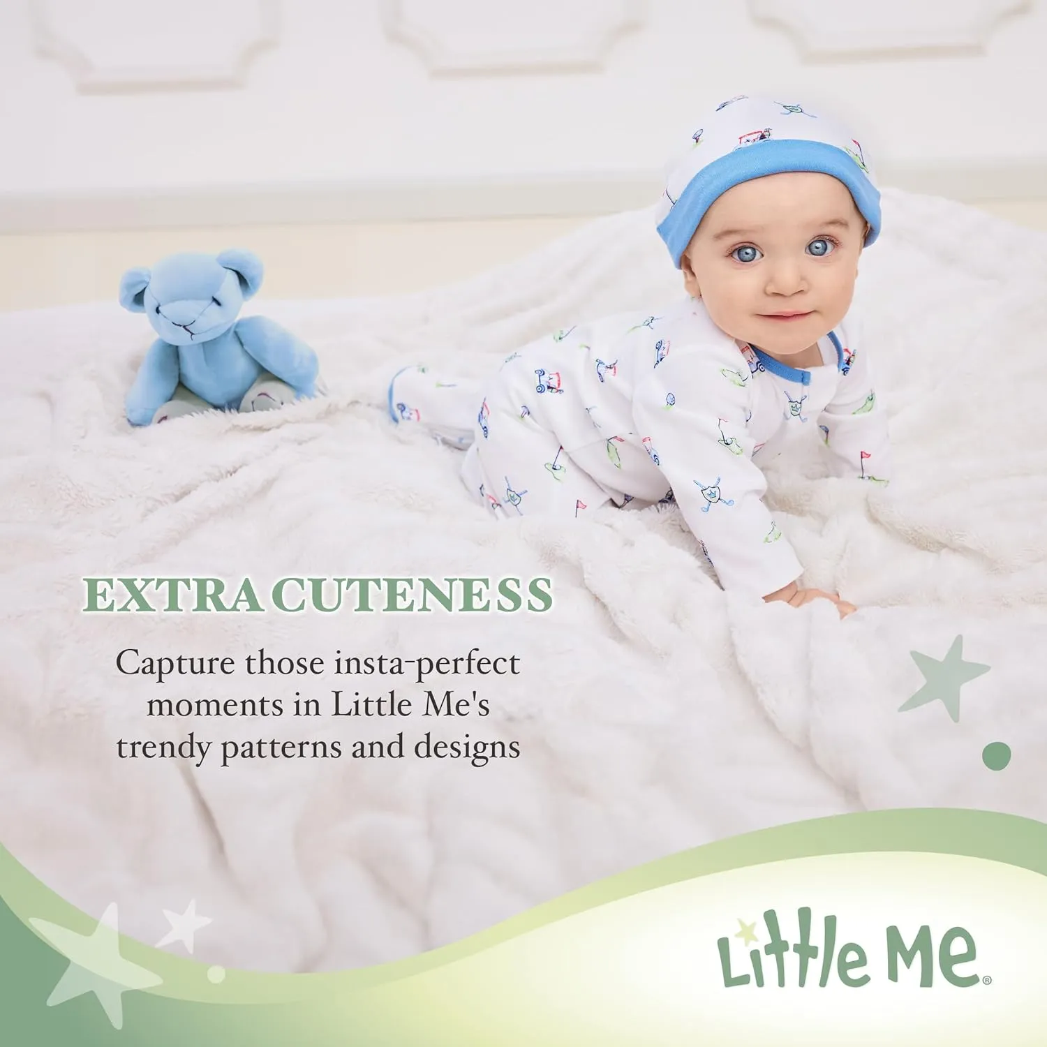 Little Me Baby Girls' Cable Knit Sweater and Cap Set