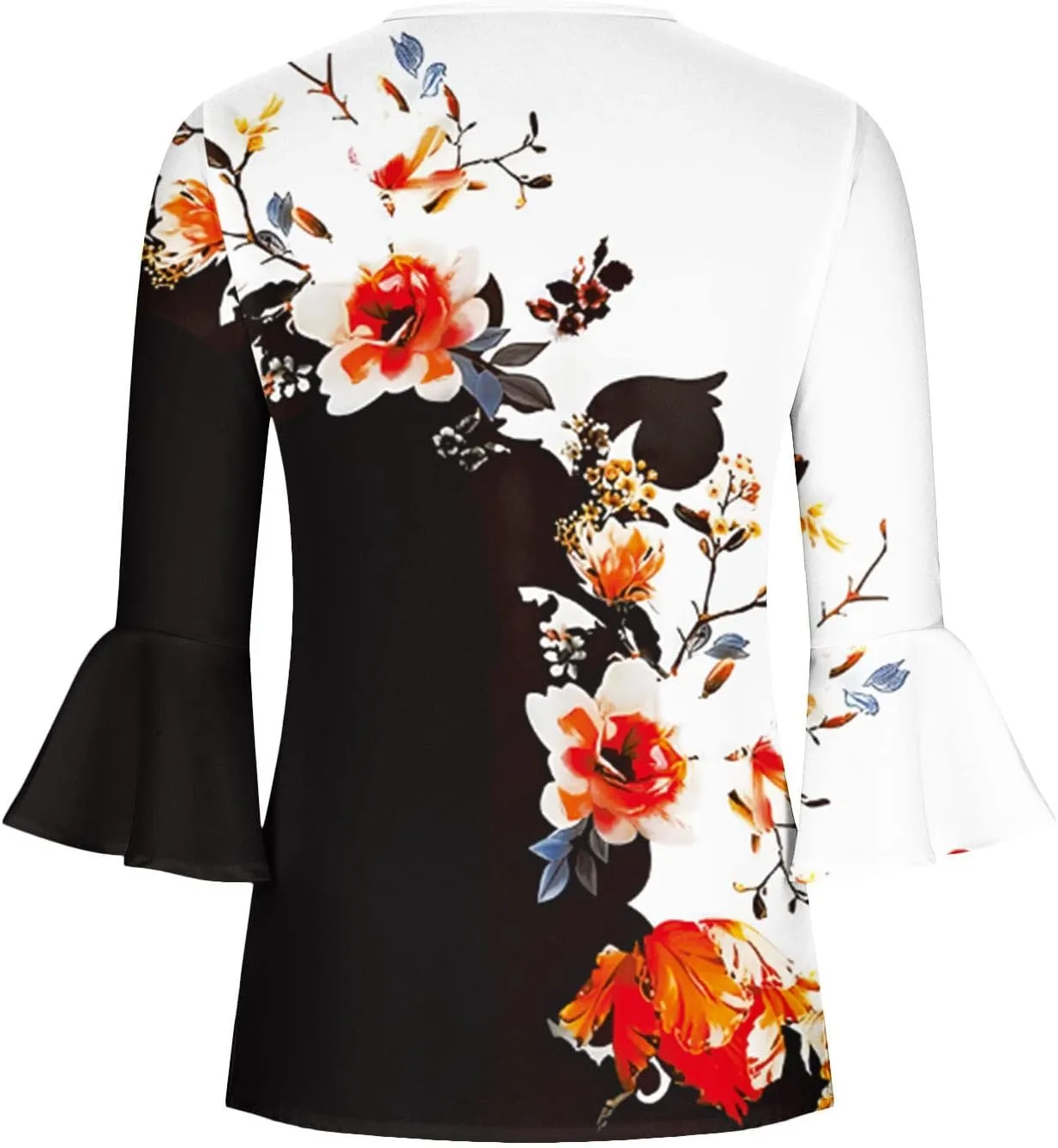 LRMQS 3/4 Length Sleeve Womens Tops 2025 Casual Summer Boho Spring Tunic Shirts Trendy Floral Bohemian Blouses Ladies Clothes