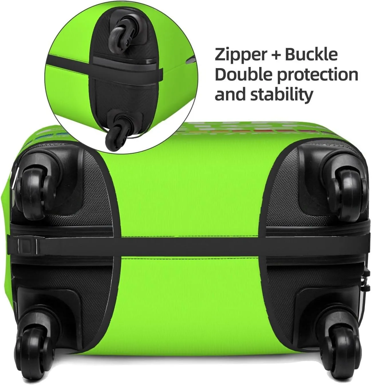 Luggage Cover Personalized Suitcase Covers For Luggage With Photo Text Scratch Resistant Suitcase Cover For Travel BusinessFluorescence GreenSmall