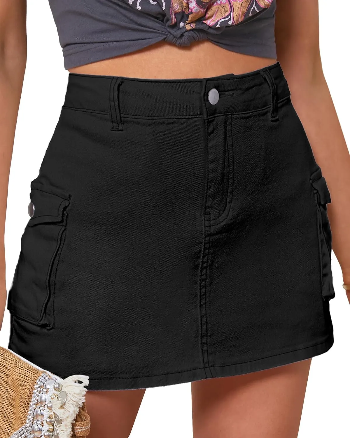 luvamia 2025 Cargo Shorts for Women Casual Summer Skorts Skirts High Waisted Mini Short Skort with Pockets Y2K