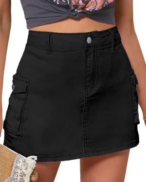 luvamia 2025 Cargo Shorts for Women Casual Summer Skorts Skirts High Waisted Mini Short Skort with Pockets Y2K
