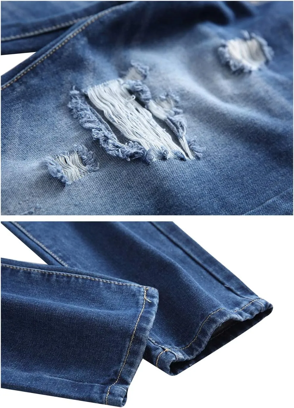 LZLER Mens Ripped Jeans,Distressed Destroyed Slim Fit Straight Leg Denim Pant with Holes