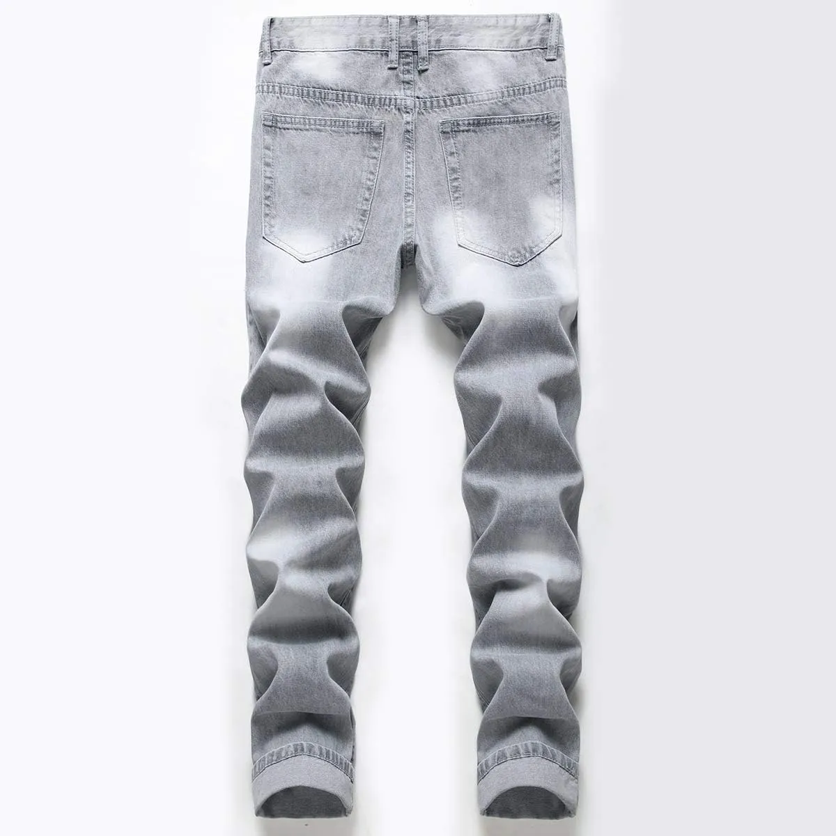 LZLER Mens Ripped Jeans,Distressed Destroyed Slim Fit Straight Leg Denim Pant with Holes