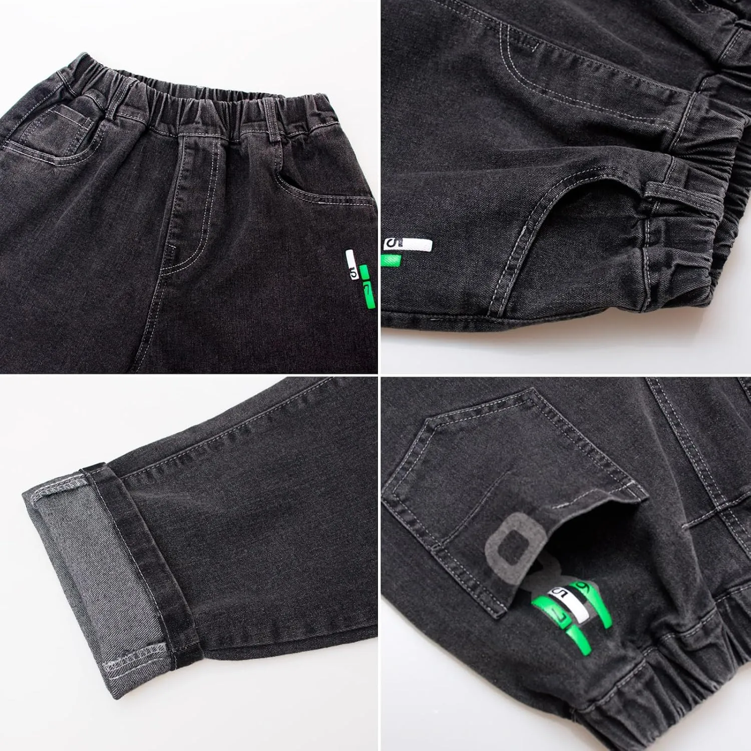 MEILONGER Boys Elastic Waist Jeans Stretch Fashion Denim Pants Size 8,10-12,14-16,18-20