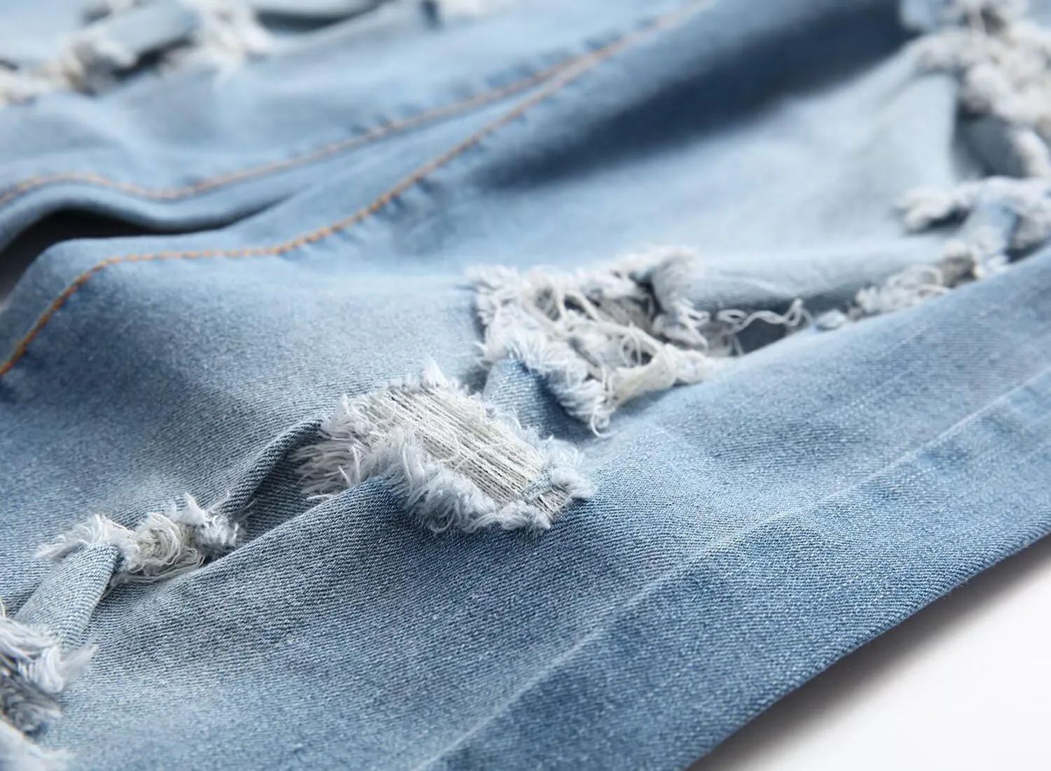 Men's Ripped Skinny Slim Fit Stretch Distressed Destroyed Jeans Denim Pants