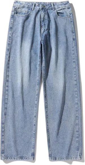 Mens Slim-Fit Jeans Regular Fit Straight Leg Denim Pants