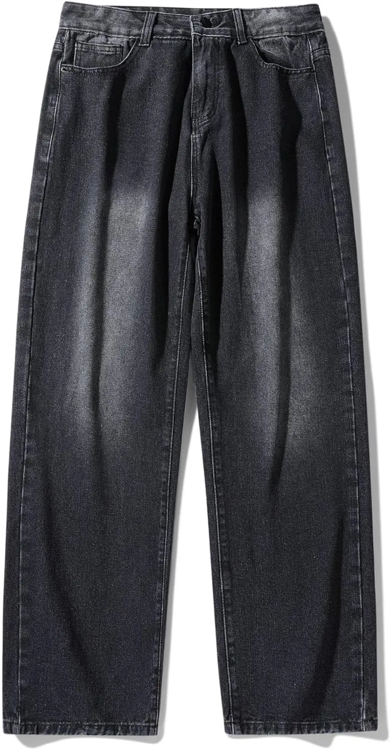 Mens Slim-Fit Jeans Regular Fit Straight Leg Denim Pants
