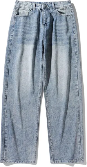 Mens Slim-Fit Jeans Regular Fit Straight Leg Denim Pants