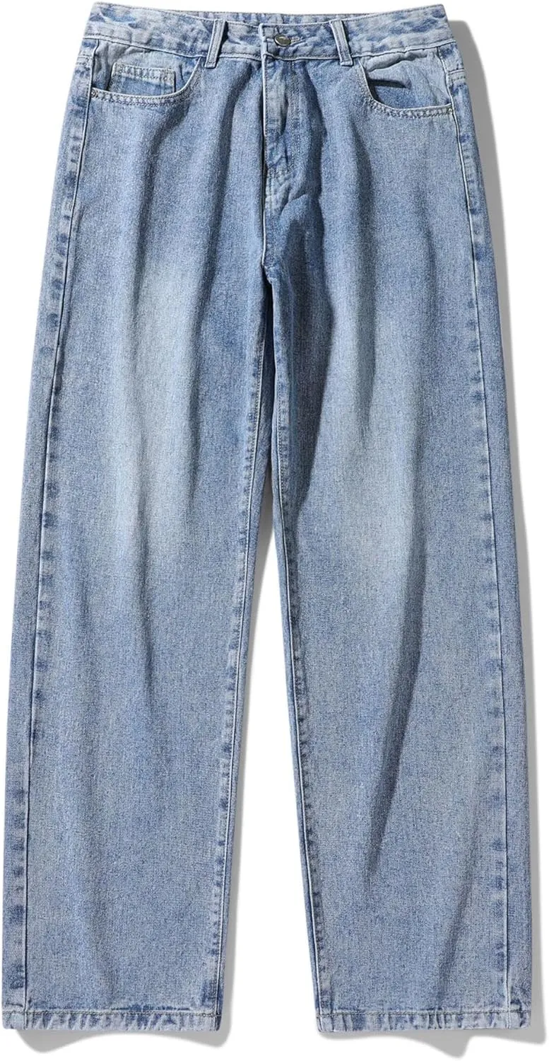Mens Slim-Fit Jeans Regular Fit Straight Leg Denim Pants