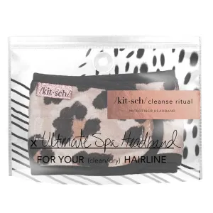 Microfiber Spa Headband - Leopard, Blush
