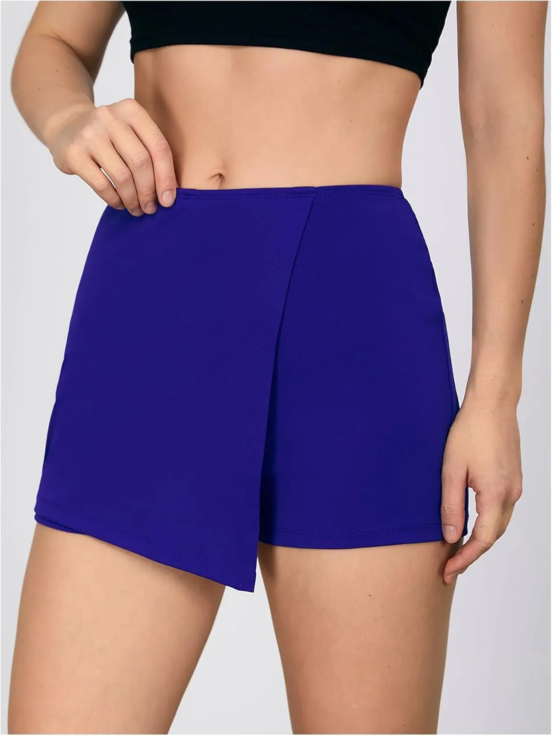 Milumia Women's High Waisted Wrapped Skorts Elegant Skinny Bodycon Skirt Shorts