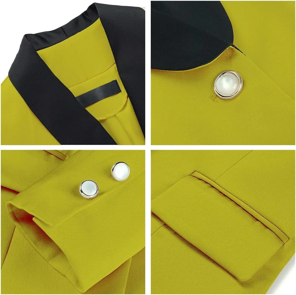 MODFUL Women's 2 Piece Business Suit Set One Button Solid Color Blazer Trouser Suit