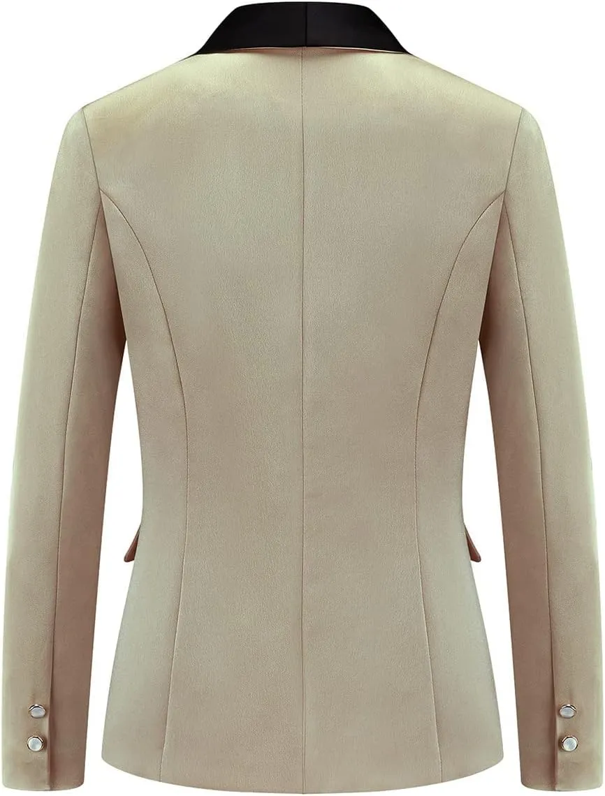 MODFUL Women's 2 Piece Business Suit Set One Button Solid Color Blazer Trouser Suit