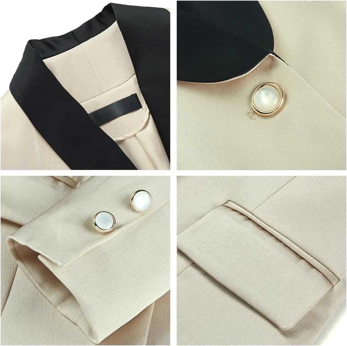 MODFUL Women's 2 Piece Business Suit Set One Button Solid Color Blazer Trouser Suit