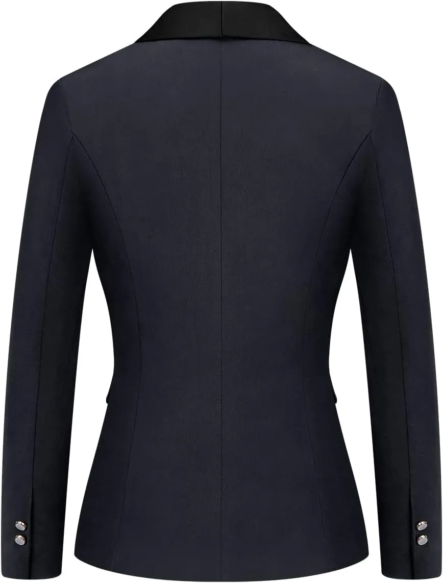 MODFUL Women's 2 Piece Business Suit Set One Button Solid Color Blazer Trouser Suit