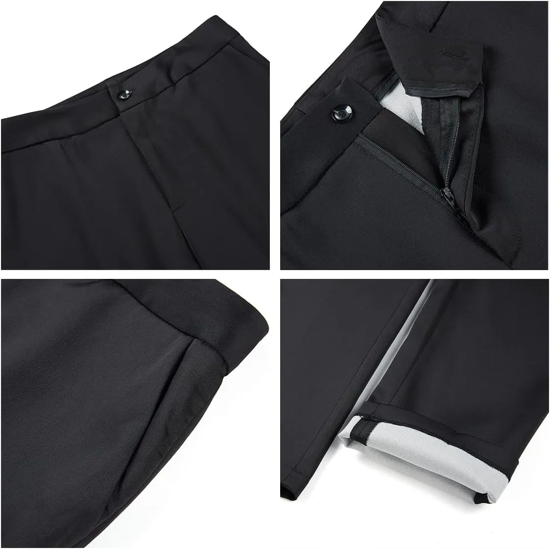 MODFUL Women's 2 Piece Business Suit Set One Button Solid Color Blazer Trouser Suit