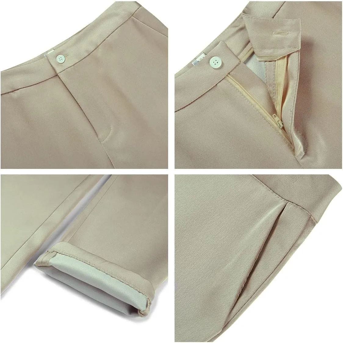 MODFUL Women's 2 Piece Business Suit Set One Button Solid Color Blazer Trouser Suit