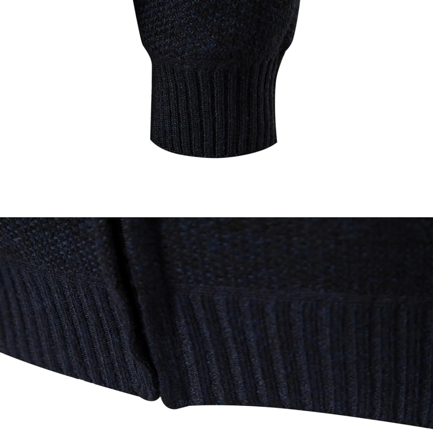 Mylldey Mens Hoodies Knit Sweater, Full Zip Fleece Lined Cardigan Sweaters Casual Regular Fit Knit Hooded Men Sweater Jacket