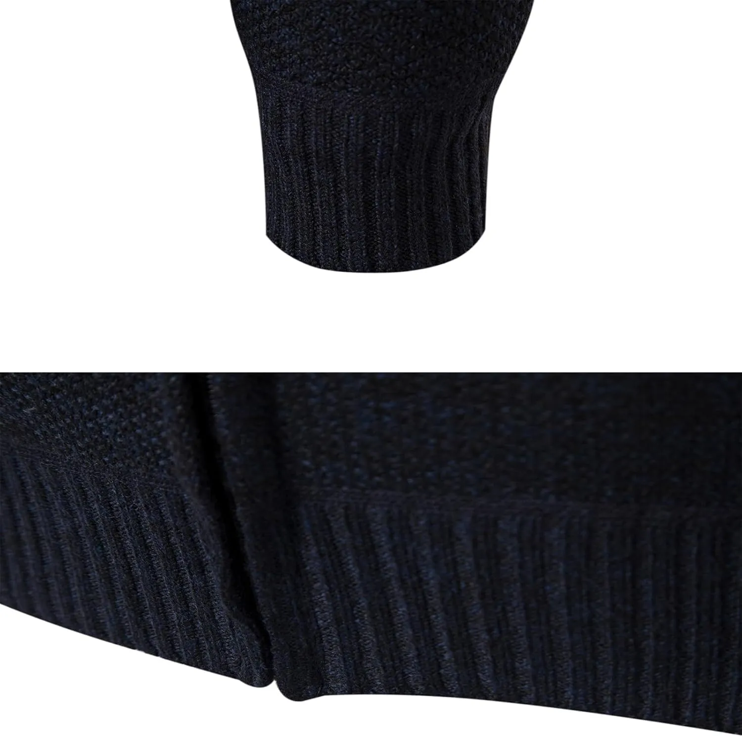 Mylldey Mens Hoodies Knit Sweater, Full Zip Fleece Lined Cardigan Sweaters Casual Regular Fit Knit Hooded Men Sweater Jacket