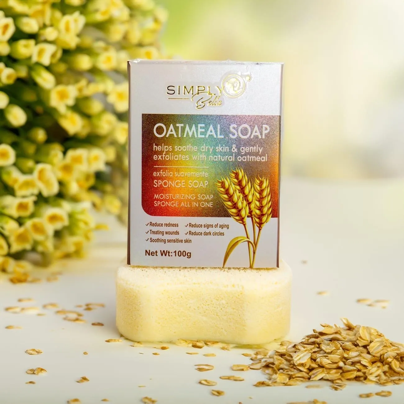 Natural Oatmeal Soap With Sponge #22 (12 units)
