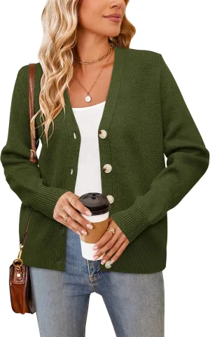 Newshows Womens Fall Fashion 2024 Wool Blended Cardigan Sweater Button Down Long Sleeve Knit Outerwear Coats