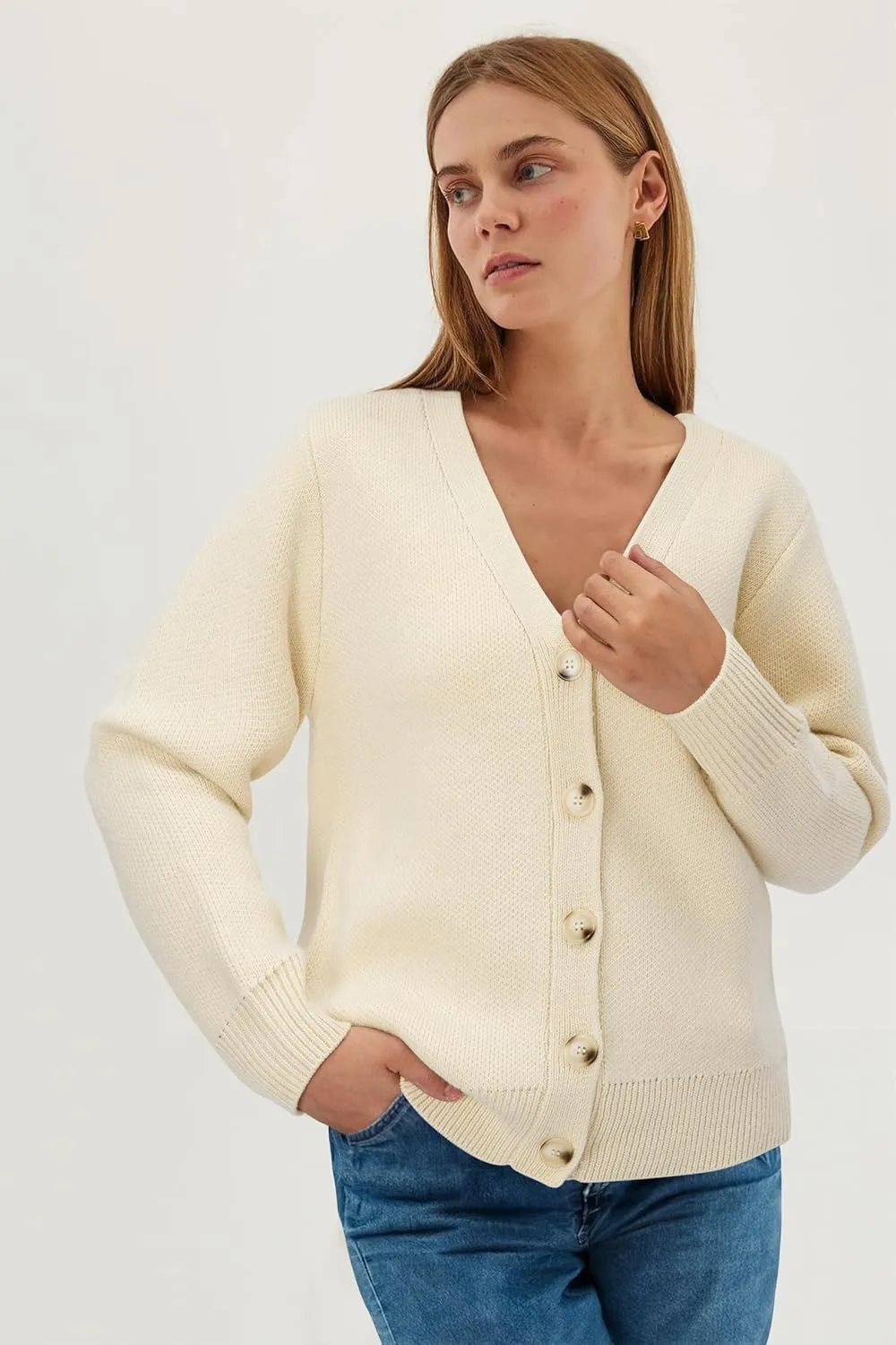Newshows Womens Fall Fashion 2024 Wool Blended Cardigan Sweater Button Down Long Sleeve Knit Outerwear Coats