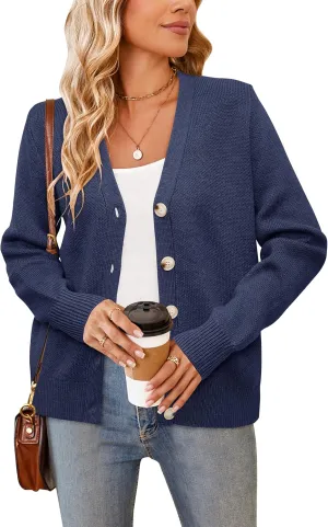 Newshows Womens Fall Fashion 2024 Wool Blended Cardigan Sweater Button Down Long Sleeve Knit Outerwear Coats
