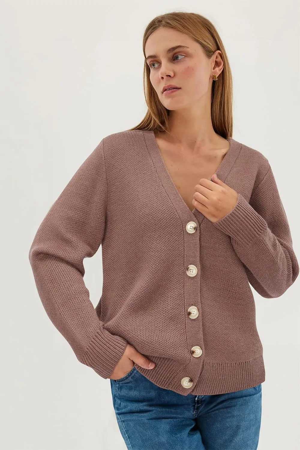 Newshows Womens Fall Fashion 2024 Wool Blended Cardigan Sweater Button Down Long Sleeve Knit Outerwear Coats