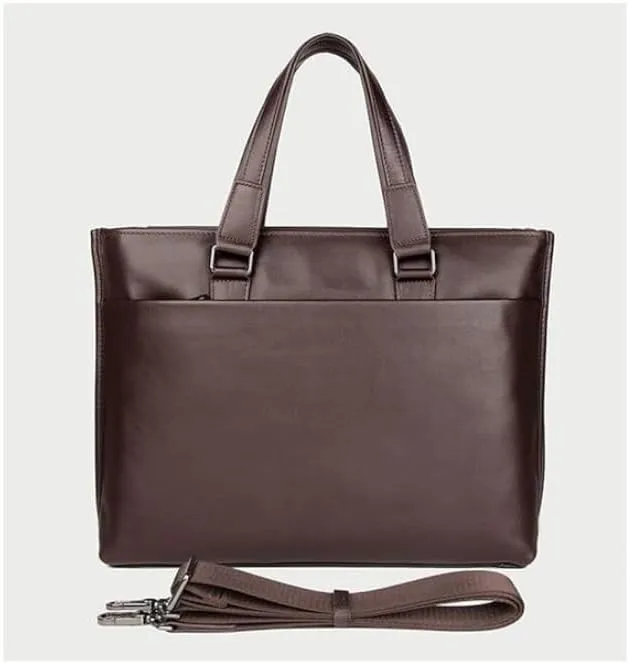 Nordic Men's Briefcase Commuter Handbag Cowhide Computer Bag for Office Commute