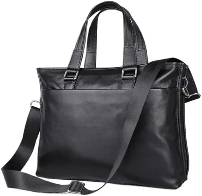 Nordic Men's Briefcase Commuter Handbag Cowhide Computer Bag for Office Commute