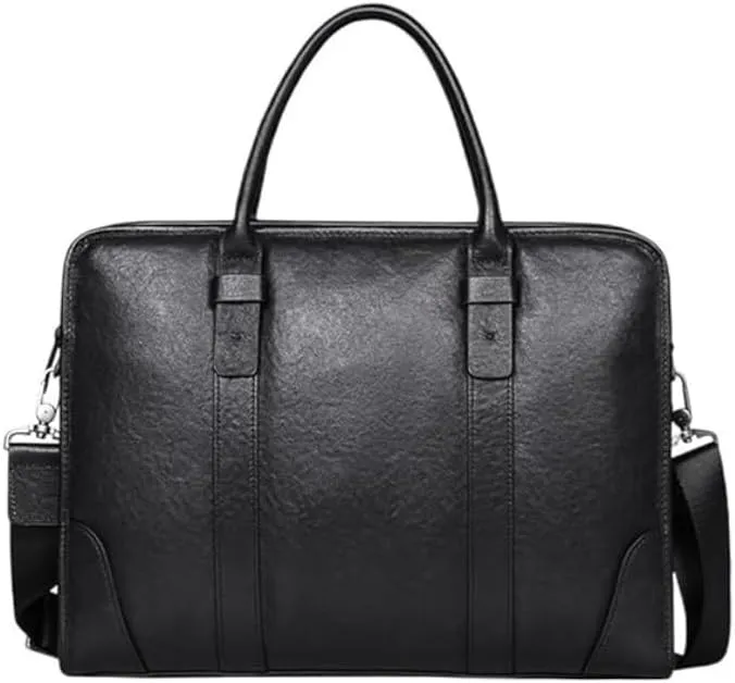 Nordic Men's Business Bag Large Capacity Handbag Casual Cowhide Men's Briefcase for Office Commute