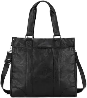Nordic Men's Gym Bag Shoulder Messenger Bag Men's PU Leather Large Capacity Travel Bag for Office Commute