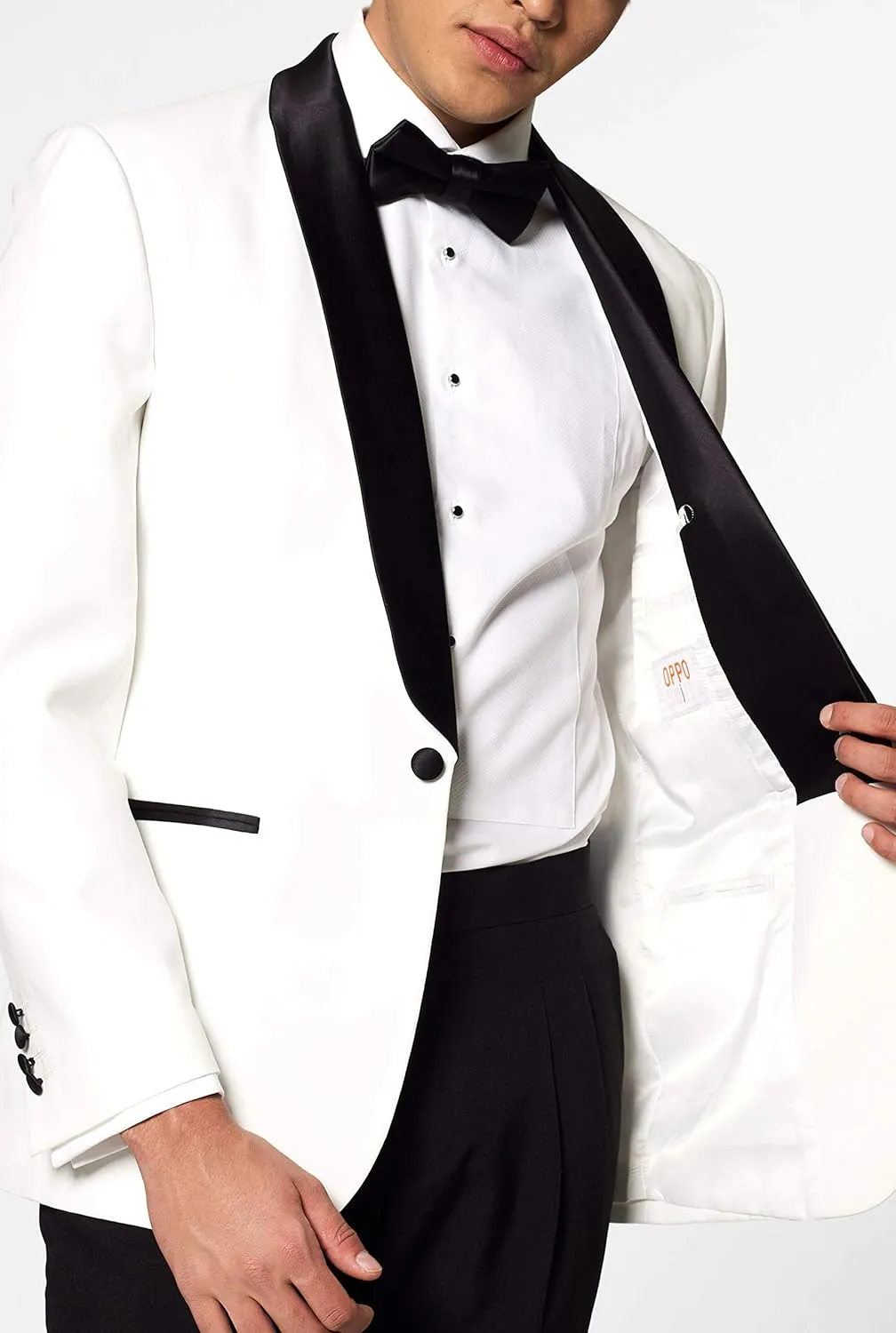 Opposuits Men's Formal Outfit - Premium Tuxedo Suit - Slim Fit - Includes Blazer, Pants and Bow Tie