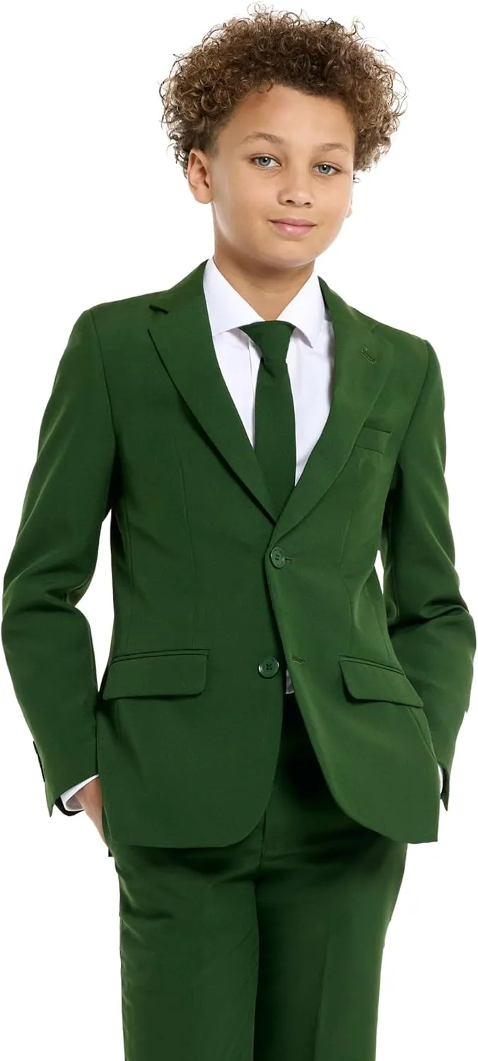 Opposuits Teen Boys Solid Color Party Suit - Prom and Wedding Party Outfit - Including Blazer, Pants and Tie