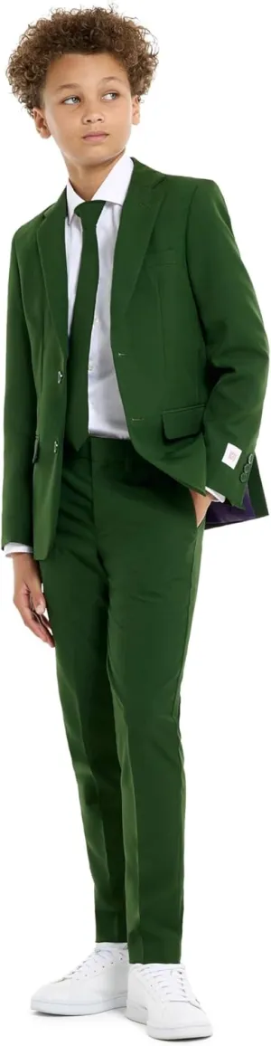 Opposuits Teen Boys Solid Color Party Suit - Prom and Wedding Party Outfit - Including Blazer, Pants and Tie