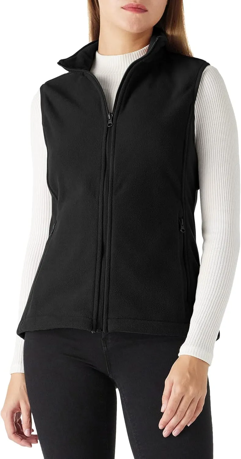 Outdoor Ventures Women's Polar Fleece Zip Vest Outerwear with Pockets,Warm Sleeveless Coat Vest for Fall & Winter